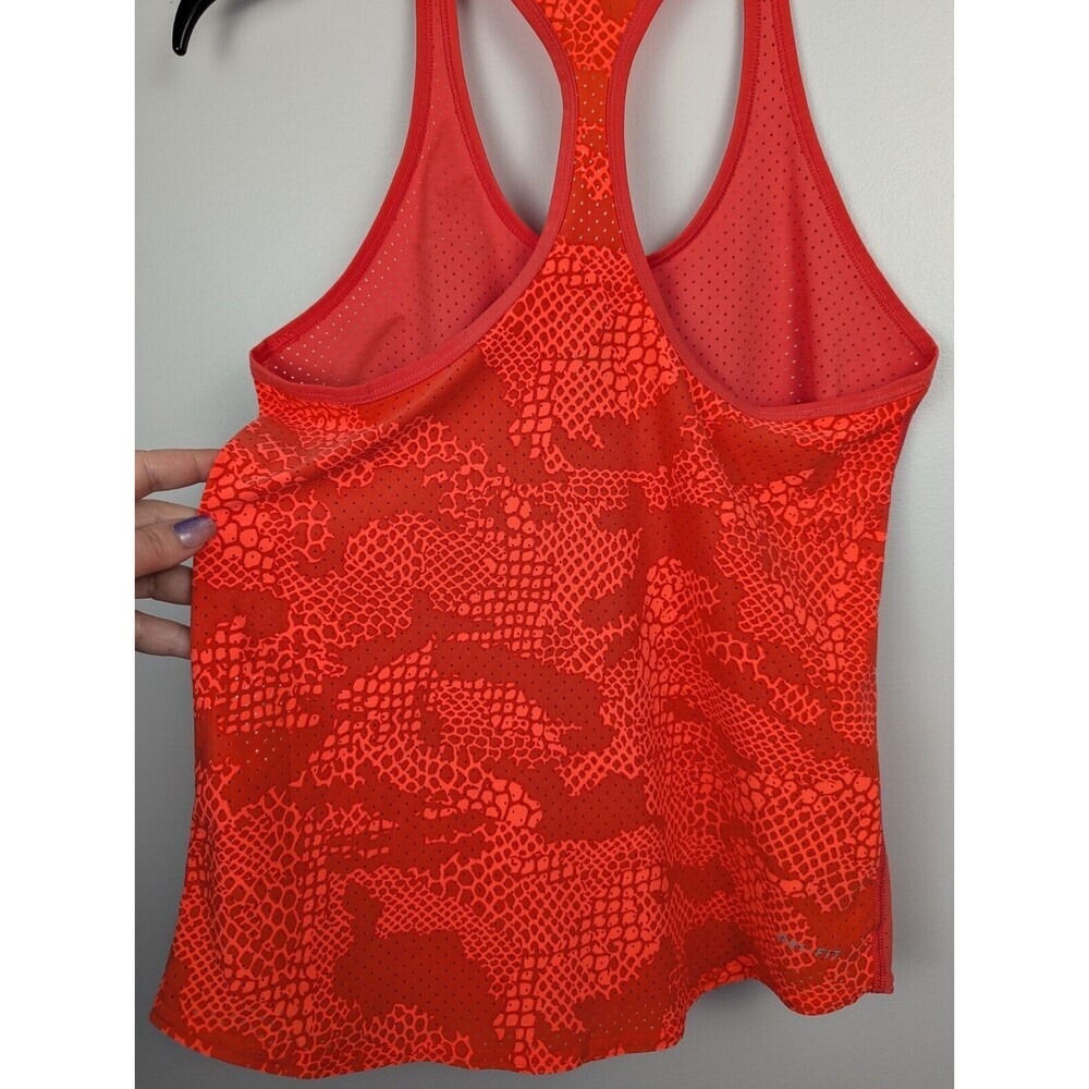 Nike Dri-Fit Women's Slam Printed Breathe Tennis Tank Top XS Perforated Orange - Picture 9 of 10